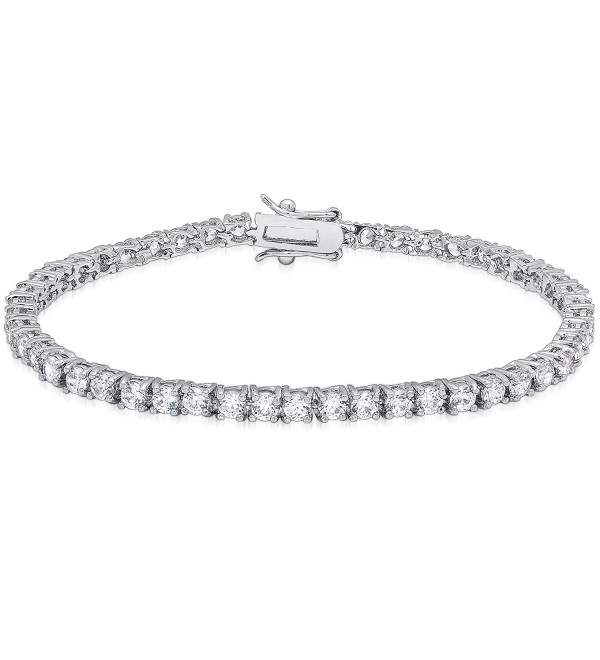 DolceGiavonna Round Cubic Zirconia Classic Tennis Bracelet- 7.25" - C3184RA8CWH