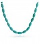 Bling Jewelry Silver Plating Reconstituted Turquoise Gemstone Knotted Oval Beaded Necklace 18 Inches - C311IL1Z01L