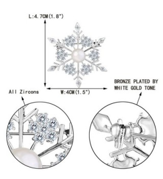 EVER FAITH Simulated Snowflake Silver Tone in Women's Brooches & Pins