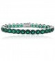 Bria Lou Silver Flashed Tennis Bracelet Made with Swarovski Crystals- 7.2 Inches (all colors) - Green - CP124I4EZJR