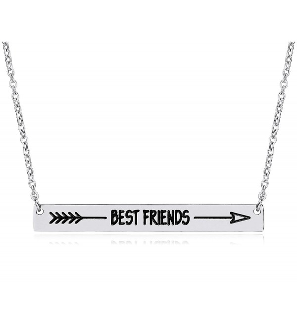 Lazycat Stainless Steel 18K Plated Bar Necklace with Engravable Bar Pendant - CO180O3Z6QN