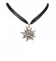 Bavarian Rhinestone Edelweiss Satin Necklace