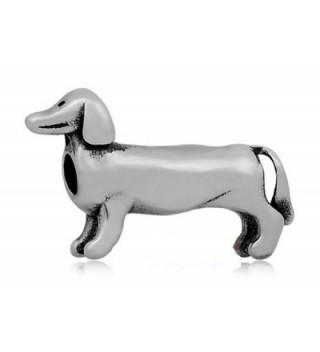 Best Wing Jewelry Stainless Steel "Dachshund / Dog" Charm Bead - CC12NZD42X5