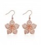 Silver Flower Drop Dangle Earrings for Women Teen Girls Flower Earrings- by DreamSter - 18K Rose Gold Plated - C31897E4969