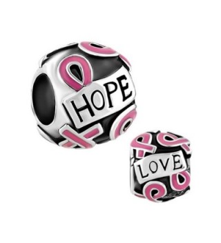 LovelyJewelry Breast Cancer Awareness Pink Ribbon Courage Hope Beads For Bracelet - CD11TC1K5GT