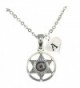 Custom Gray Crystal Sheriff Deputy Silver Necklace Jewelry Choose Initial All 26 - CY12MXNU630