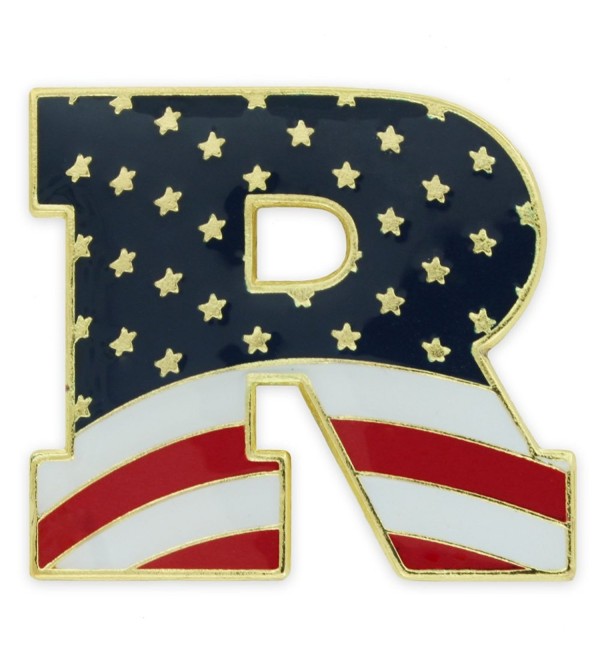 PinMart's American Flag Republican Party "R" Patriotic Enamel Lapel Pin - CS11RM4GY7H