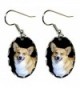 Canine Designs Pembroke Welsh Corgi Scalloped Edge Oval Earrings - CU11752151V