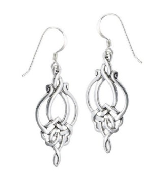 .925 Sterling Silver Unique Celtic Knot French Wire Earrings - CD11EJOTQA9
