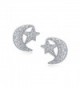 Bling Jewelry Crescent earrings Sterling in Women's Stud Earrings