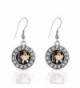 CDH Awareness Circle Charm Earrings French Hook Clear Crystal Rhinestones - C9124BUHKNL