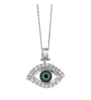 Finejewelers Sterling Silver 18 Inch Evil Eye Pendant Necklace - C9183K04I44