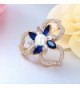 Kemstone Plated Sapphire Crystal Flower in Women's Brooches & Pins