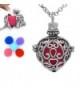 Antique Silver Heart Shaped Locket Pendant Essential Oil Aromatherapy Diffuser Necklace+5 pompons - CO126668S61