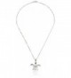 Sterling Silver Turtle Honu with Plumeria CZ Necklace Pendant with 18" Box Chain - CI119NCJKQ3