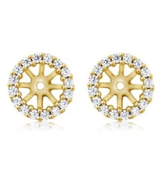 925 Yellow Gold Plated Sterling Silver Earring Jackets for 7mm Round Studs - CJ11MMEEA77