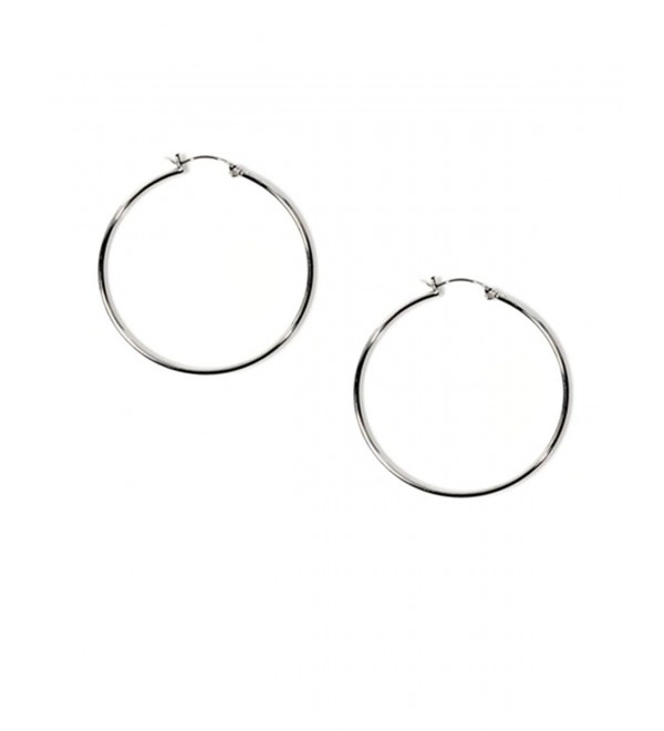 Medium .925 Sterling Silver Round Circle Hoop Earrings 40mm 1.6" - CU117ZAUEF5