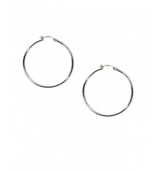 Medium .925 Sterling Silver Round Circle Hoop Earrings 40mm 1.6" - CU117ZAUEF5