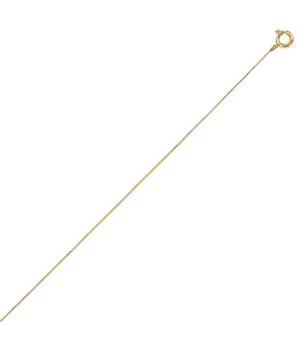 10K Solid Yellow Gold Box Chain Necklace 0.45mm thick 16 Inches - C111OR06N9D