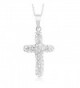 10 Cttw Sterling Silver Finish Crystal Heart or Cross Necklace - C211YQZD2UR