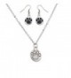 Lux Accessories Silvertone Panda Paw Print Set - C512EXTIKOX