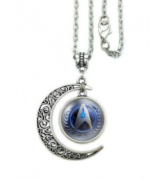 Moon Necklace Star Trek Starfleet Command Pendant Charms Friendship Gift For Women with Giftbox - CC12KFP81HP