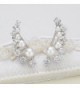 EleQueen Sterling Simulated Crawlers Earrings