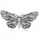 Mosaic Multicolor Crystal Rhinestone Faux Pearl Body Butterfly Moth Pin Brooch - CQ1163ZK0ML