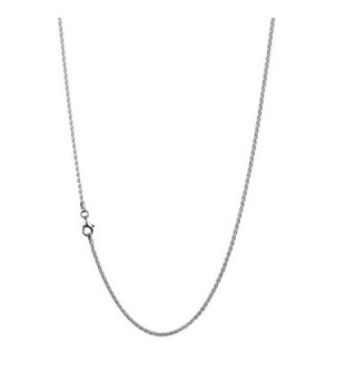 925 Sterling Silver 2.00 mm Spiga-Wheat Chain Necklace With Pear Shape Clasp-RHODIUM FINISH - CG12O1TJTEG