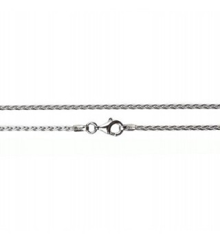 Sterling Spiga Wheat Chain Necklace Clasp RHODIUM