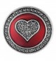Ginger Snaps Red Enamel Hematite Heart SN01-23 (Standard Size) Interchangeable Jewelry Accessories - CR185M9X2I5