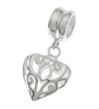 925 Sterling Silver Heart Love Dangle Bead For European Charm Bracelets - CP11FDVO03L