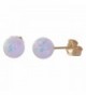 Trustmark 14k Yellow Gold 6mm Fiery White Created Opal Ball Stud Post Earrings- Lorraine - CU11GP7A0W1