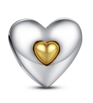 Everbling Heart 925 Sterling Silver Bead Fits European Charm Bracelet - CC1884M34T9
