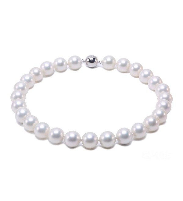 JYX White Round Seashell Pearl Necklace 18" - CE186X95KZM