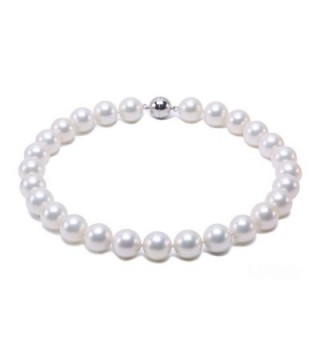 JYX White Round Seashell Pearl Necklace 18" - CE186X95KZM