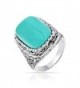 Bling Jewelry Filigree Reconstituted Turquoise Sterling Silver Cocktail Ring - CC11EK7ZA8R