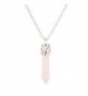 Lux Accessories Light Pink Crystal Agate Chakra Spiritual Protection Amulet Pendant Necklace - CL128XODJN1