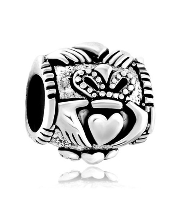 Sterling Silver Celtic Friendship Claddagh Best Friend Charm Sale Cheap Jewelry Beads Fit Pandora Bracelets - CR128OKQ41X