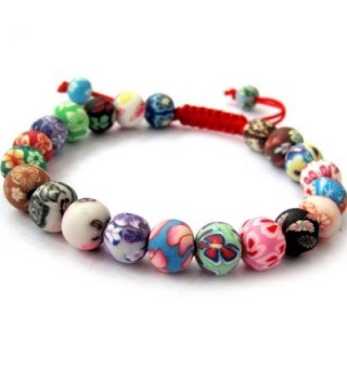 Fimo Polymer Clay Beads Buddhist Prayer Wrist Mala Bracelet - CP118S65OUV