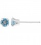 .60 CT Round 4MM Blue Topaz 14K White Gold Stud Birthstone Earrings - CF12G6RUUPR