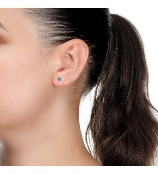 Round Topaz White Birthstone Earrings