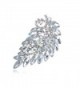 Alilang Clear Bridal Aurora Borealis Rhinestone Crystal Leaf Branch Flower Pin Brooch - C9115DOARVB