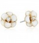 kate spade new york Flower Stud Earrings - White - CI12O3Z3QJU
