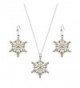 Macy's Holiday Lane Silver-Tone Snowflake Pendant Necklace and Dangle Earring Set - CX11H4JUTRV