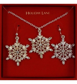 Holiday Lane Silver Tone Snowflake Necklace