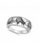 White Filigree Elephant Sterling Silver