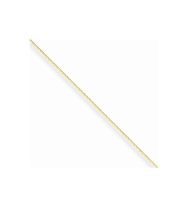 10k Yellow Gold 0.6mm Solid Diamond Cut Cable Chain Necklace 14 Inch - CC127K2VQA9