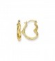 14K Gold Heart Shaped Hollow Hoop Earrings (0.63 in x 0.51 in) - C511DJXI0EZ