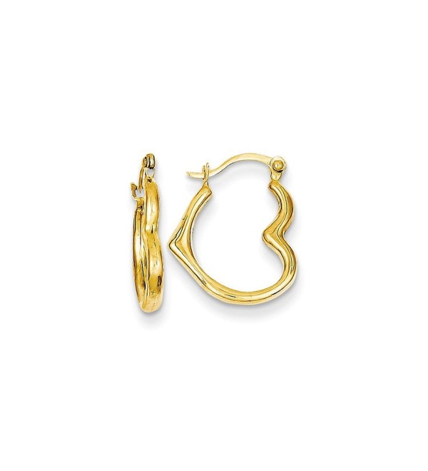 14K Gold Heart Shaped Hollow Hoop Earrings (0.63 in x 0.51 in) - C511DJXI0EZ